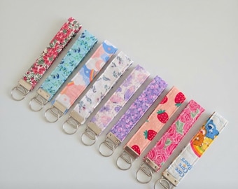 Fabric Wristlet Keychain – Key Fob, Handmade Holder