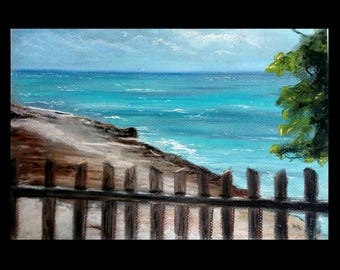 Ocean Scene Art, Pastel Art, Beach House Decor, Home Artwork Decor