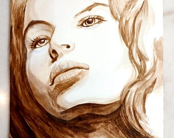 Portrait Study Acrylic Painting, Fantasy Painting, Sexy Woman Art, Native American Art, Home Artwork Decor