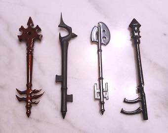 Dungeon Keys Set Resin Printed, Skeleton Keys, 3D Keys, Resin 3D Printed Keys