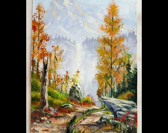 Fantasy Acrylic Painting, Mountain Scene Painting, Game Art, Landscape Painting, Home Artwork Decor