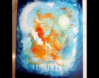 Abstract Art Acrylic Painting, Fantasy Artwork, Children's Bedroom Decor, Whimsical Artwork, Home Artwork Decor, Abstract Landscape