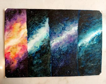 Space Painting, Fantasy Watercolor Painting, Space Art, Home Artwork Decor