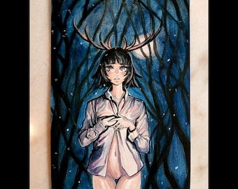 Anime Study Acrylic Painting, Fantasy Painting, Game Art, Home Artwork Decor