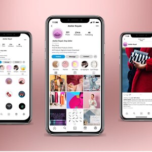 Modelli di mockup di Instagram 2025 per splendidi progetti di profili, modelli Canva modificabili, mock-up di profili Instagram, aggiornati.