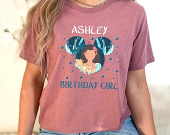 Birthday Girl Shirt | Princess Moana Disney Shirt | Disneyland Trip Tee | Magic Kingdom Birthday Apparel for Girls
