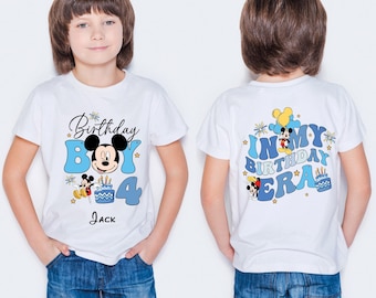 Kids Birthday Shirt | Custom Mickey Mouse Tee | Personalized Disneyland Apparel for Boys | Birthday Celebration Outfit
