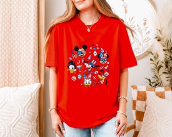 Comfort Colors® Mickey and Friends Shirt,Disney 4th of July Shirt, 4th of July Mickey and Friends,Disney Patriotic Shirt, Disney Trip Shirt