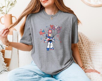 Comfort Colors® Disney Toy Story Characters Shirt, Patriotic Disney Tee, 4th of July Family Tee, USA Shirt,Fourth Of July Shirt, Disney Tee