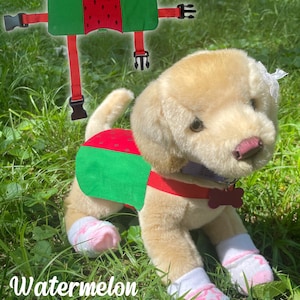 Picnic Collection: Watermelon - 16&quot; Douglas Plush Vest, ESSA Harness, Pretend Play Stuffed Dog Harness