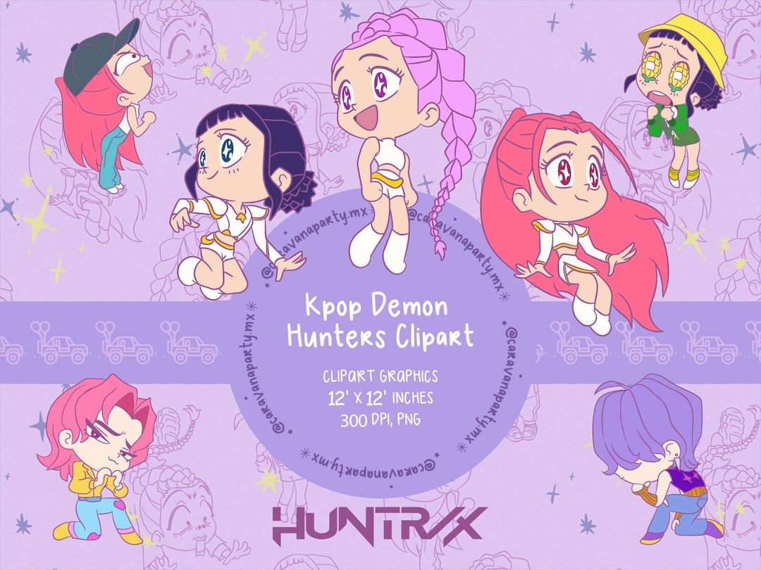 Kpop Clipart, Kpop Demon Hunters PNG, Rumi, Mira, Zoey, Jinu, Abby Abs ...