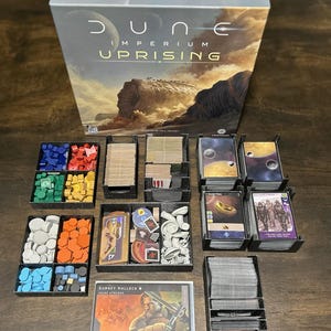 3D Printed Insert for Dune Imperium: Uprising_Standard Sleeves_ works with 3 expansions (Bloodlines_Rise of IX_Immortality)_Digital Download
