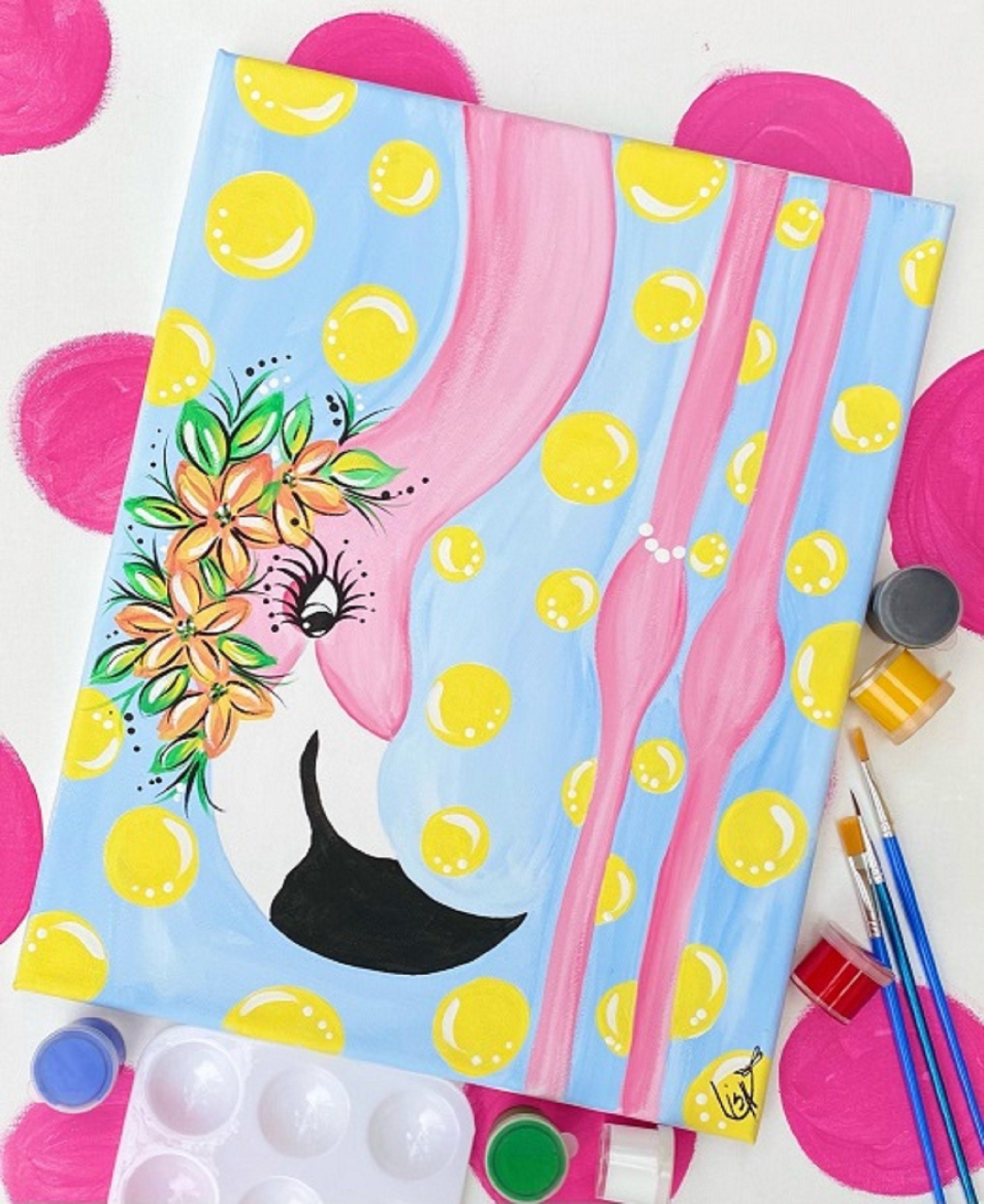 Art To Go do it yourself paint kit Flirty Flamingo Etsy