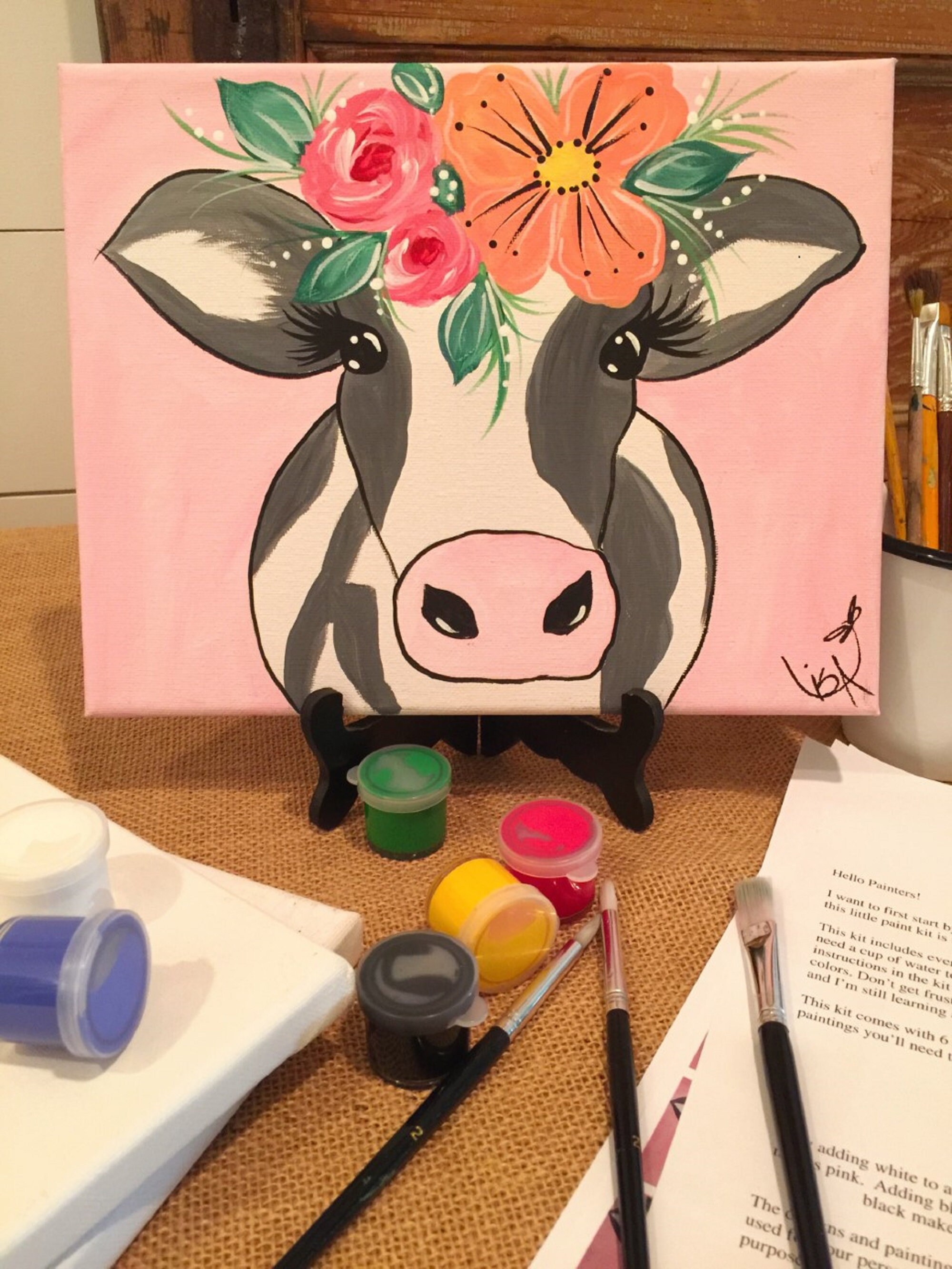 Art to Go Do It Yourself Paint Kit matilda Cow Etsy UK