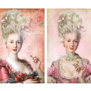5x7 印刷可能な美しいマリー アントワネット画像 No.5 - 印刷可能なポストカード、プリント、スクラップブッキング用品、ペーパー クラフト、デジタル コラージュ シート