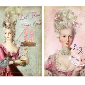 5x7 Let Them Eat Cake No.1 - 美しいマリー・アントワネットの画像 - 印刷可能なコラージュの即時ダウンロード