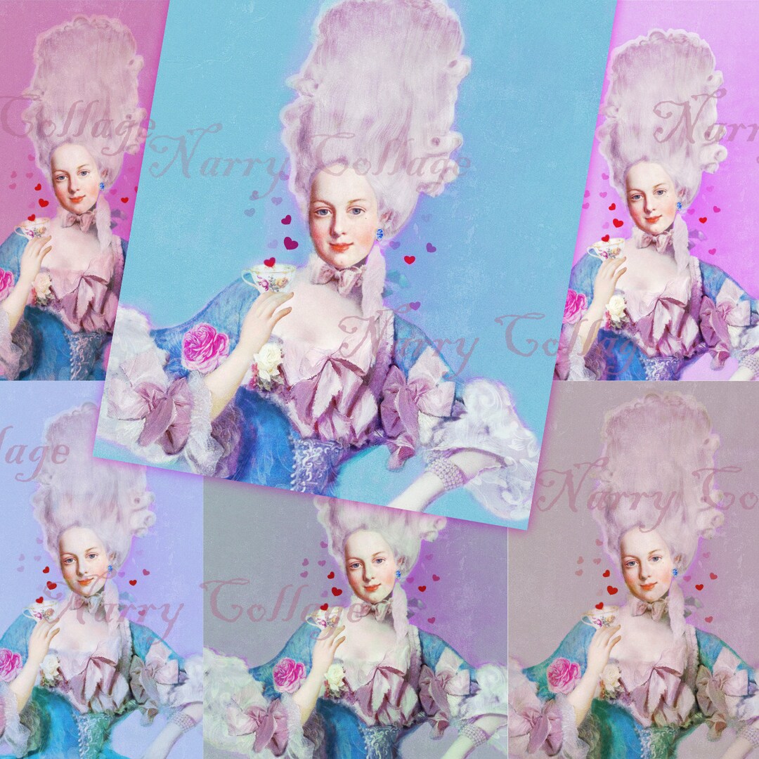 Marie Antoinette Valentines Tea Art - 8x10 Printables Download Art - Etsy