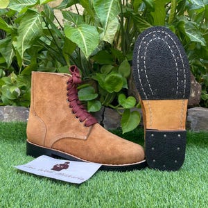 Handmade US Army Service Combat Boots for Men With Rubber Sole | Rough out Leather & Lace-Up Boots | Military Style Ankle Boots, Army Boot.