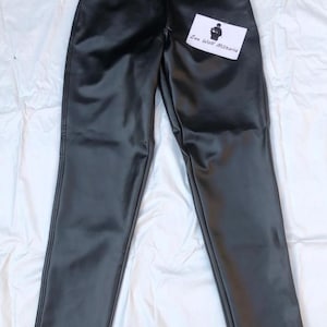 Men&#39;s Genuine Leather Pants | Handmade Cowhide Biker Trousers | Black 4-Pocket Leather Jeans | YKK Zipper