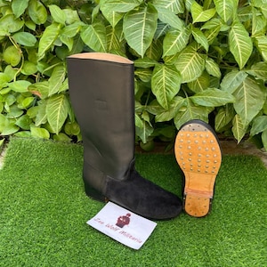 Handmade German Leather Jack Boots – Military Parade Riding Boots