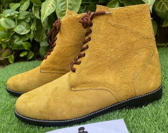 Wellco Desert Combat Boots: Tan Suede, Panama Soles, Mens 8R  display picture 2