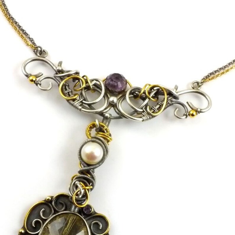 Luxury Wire Wrap Collar Wedding Necklace Gold Plated Etsy