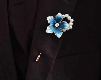 Vintage Handmade Silk Flower Brooch – Elegant Floral Pin for Gowns