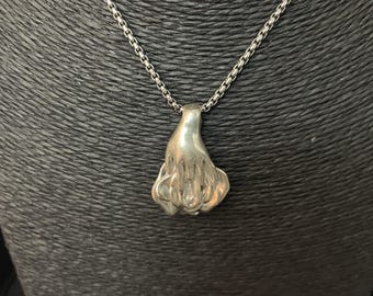 Sterling Silver Vulva Rose Necklace – Artistic Body Art Pendant, Statement Jewelry