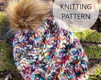 KNITTING PATTERN The North Road Hat, Super Bulky Knit Hat Pattern