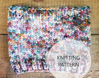 KNITTING PATTERN - The Simple Winter Cowl, Super Bulky Knit Neck Scarf Pattern