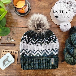 KNITTING PATTERN - The Sawtooth Mountains Hat, Bulky Knit Hat Pattern