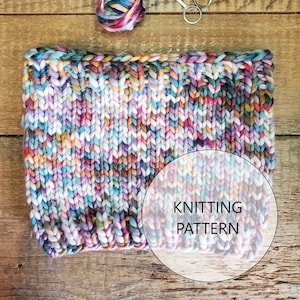 KNITTING PATTERN - The Simple Winter Cowl, Super Bulky Knit Neck Scarf Pattern