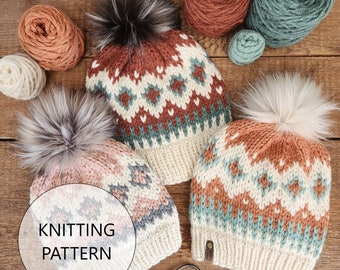 KNITTING PATTERN - The Castle Danger Hat, Bulky Knit Hat Pattern