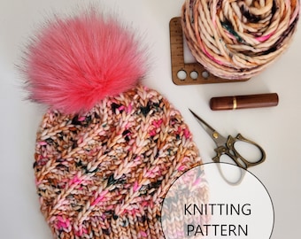 KNITTING PATTERN - The North Road Hat, Bulky Knit Hat Pattern
