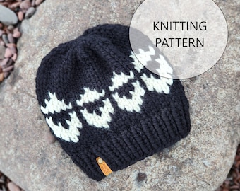 KNITTING PATTERN The Thunder Bay, Super Bulky Knit Hat Pattern