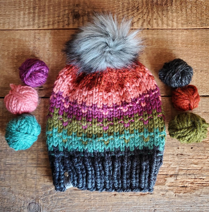 KNITTING PATTERN - the Stratification Hat, Super Bulky Knit Hat Pattern ...