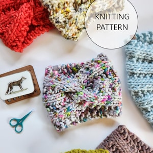 KNITTING PATTERN - Trailside Twisted Headband, Super Bulky Knit Headband Pattern