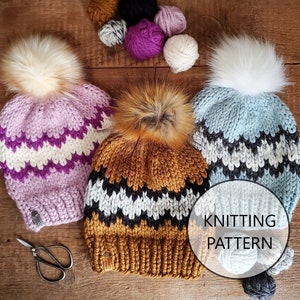 KNITTING PATTERN - The Moose Mountain Hat, Super Bulky Knit Hat Pattern