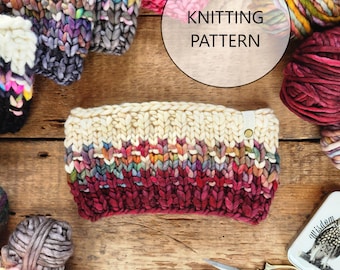 KNITTING PATTERN - Stratification Headband, Super Bulky Knit Headband Pattern