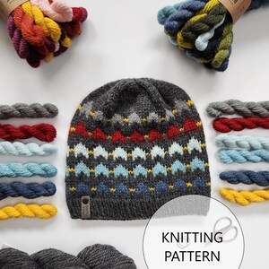 KNITTING PATTERN - The Northern Points Hat, Worsted Weight Knit Hat Pattern