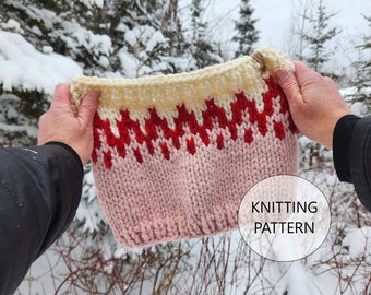 KNITTING PATTERN - Ginger House Cowl, Super Bulky Knit Neck Scarf Pattern