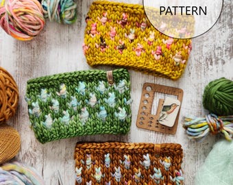 PATRÓN DE TEJIDO - Diadema de recolección de semillas, patrón de diadema de punto súper voluminoso