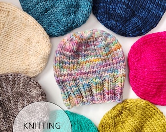 KNITTING PATTERN - Jamie's Work Hat, Super Bulky Knit Hat Pattern