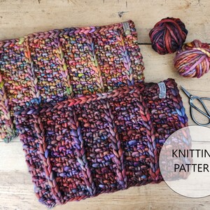 KNITTING PATTERN - The Arrowhead Trail Cowl, Super Bulky Knit Neck Scarf Pattern