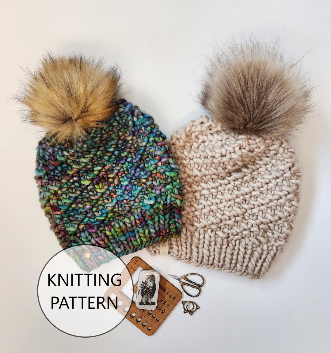 KNITTING PATTERN - the Ripple Effect Hat, Super Bulky Knit Hat Pattern ...