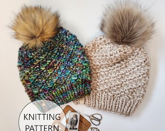 KNITTING PATTERN - The Ripple Effect Hat, Super Bulky Knit Hat Pattern