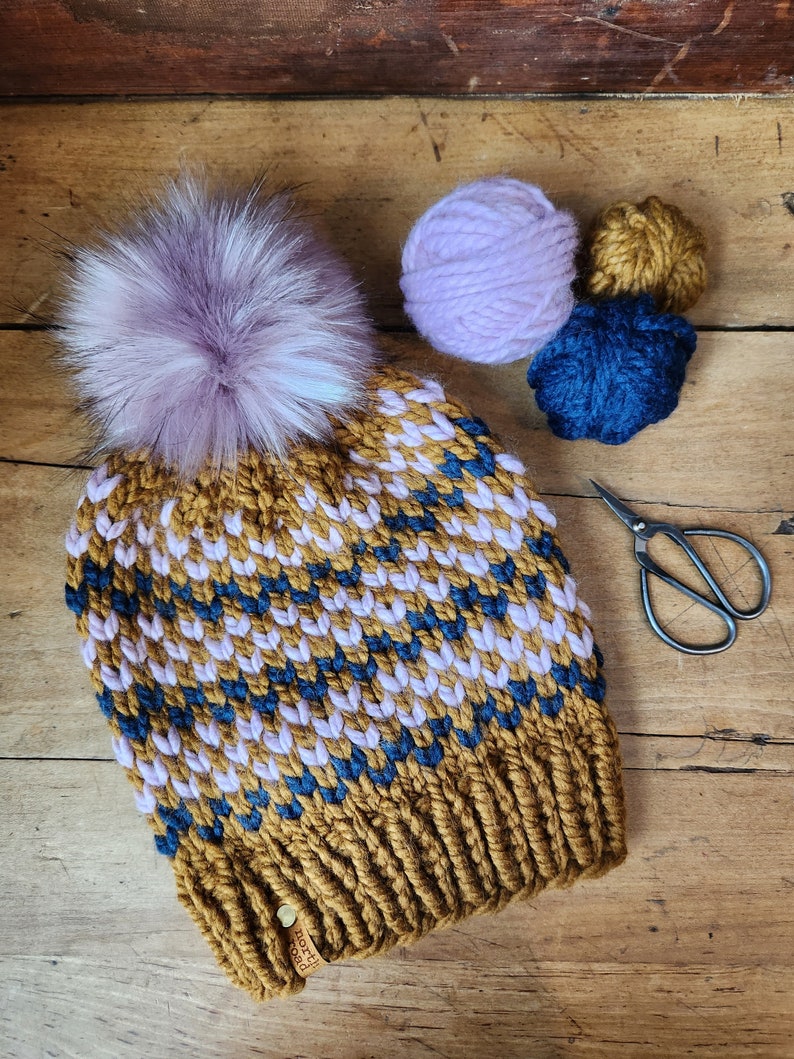 KNITTING PATTERN - Fresh Tracks Hat, Super Bulky Knit Hat Pattern - Etsy