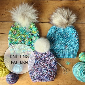 KNITTING PATTERN - The Gales of November Hat, Bulky Knit Hat Pattern