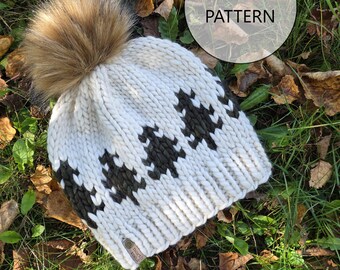 KNITTING PATTERN - The Just Trees Hat, Super Bulky Knit Hat Pattern