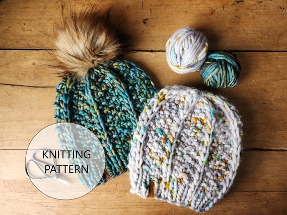 KNITTING PATTERN - The Arrowhead Trail Hat, Super Bulky Knit Hat Pattern